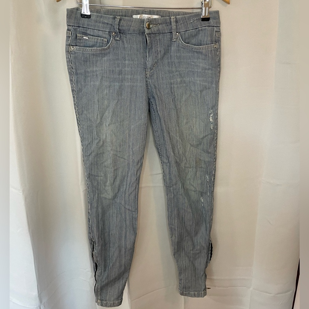 Joe’s Jeans Pinstriped Ankle Zip Chelsea Skinny Jeans Womens Size 28